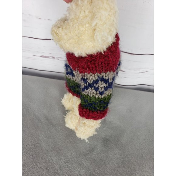 Chrisha Playful‎ Plush Tan Bear with Colorful Sweater Stuffed Teddy Bear - Picture 8 of 10